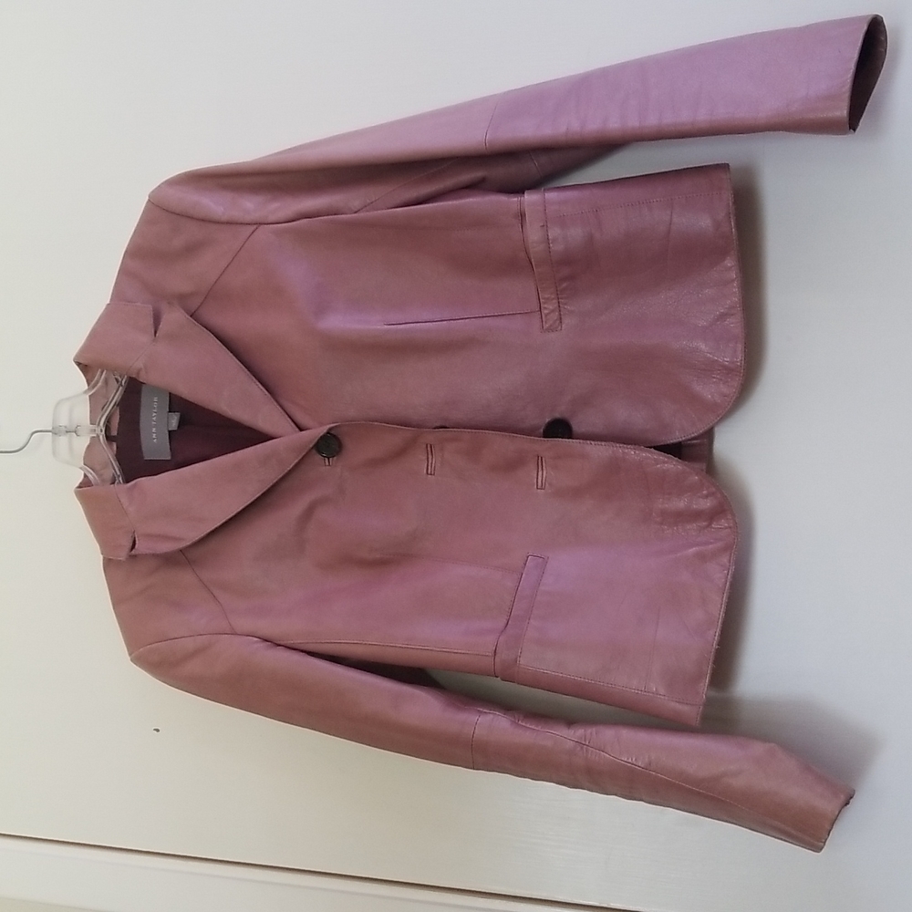 Pink leather jacket from Ann Taylor size 4
